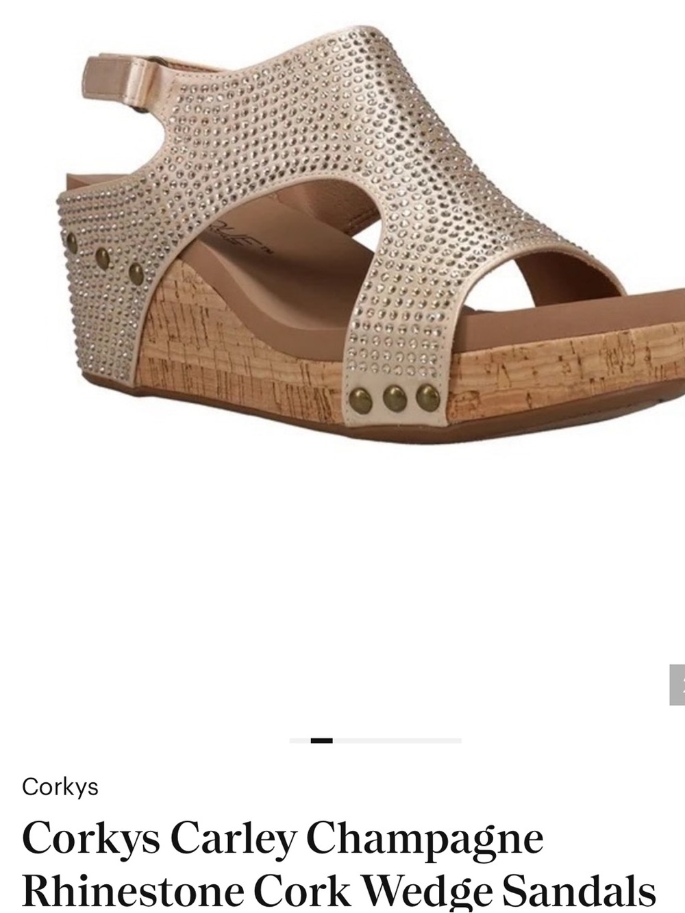 Corkys Taupe Crystal-Studded Slingback Wedge Sandals